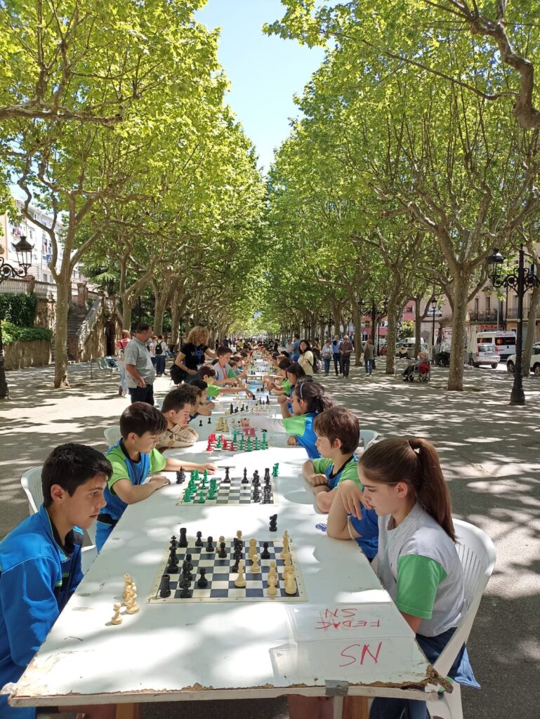 500 nens i nenes de 6è de primària i de 1r de secundària de les escoles FEDAC s'han reunit a Berga per jugar a escacs al carrer.