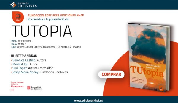 Imatge de la invitació de la presentació del llibre TUtopia a Madrid.